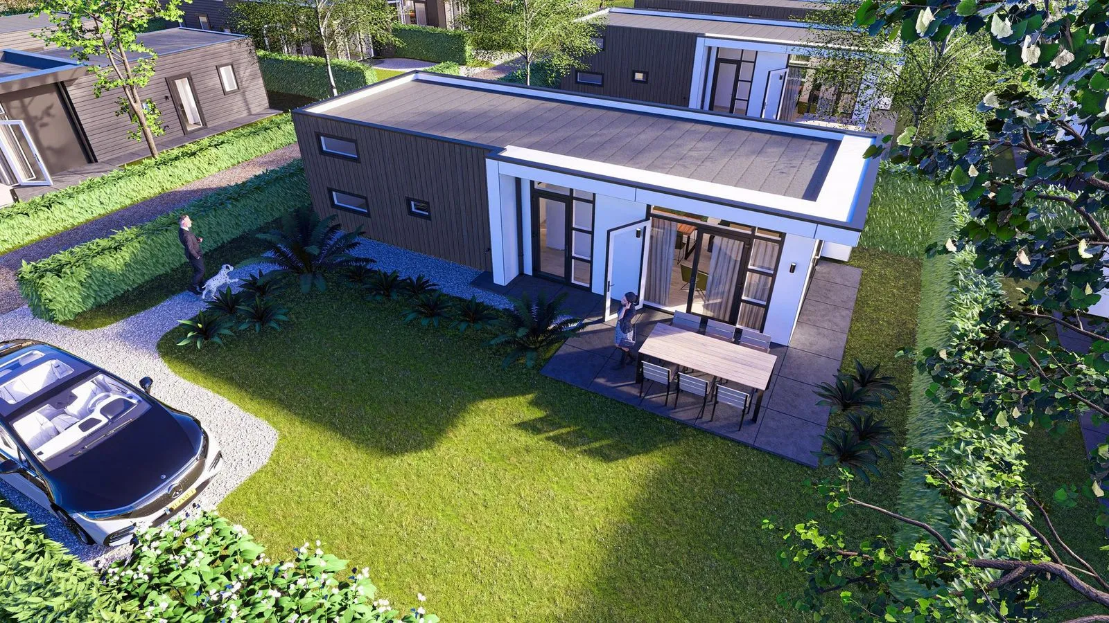 Exterior of the Cube XL 6-person holiday home at Resort de Betuwe